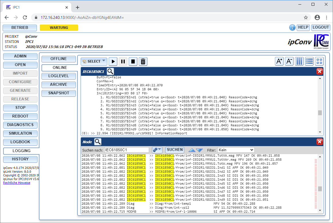 ipConv4 Online-Logging