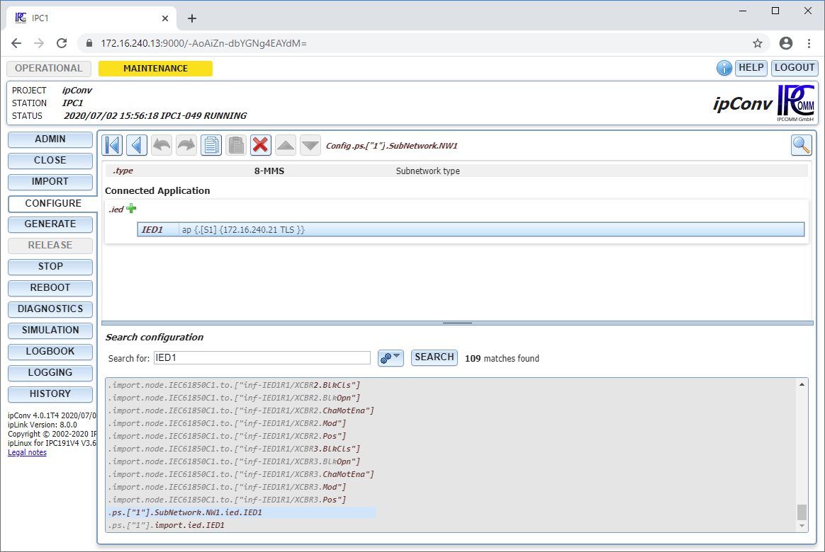 ipConv4 Configuration and Navigation