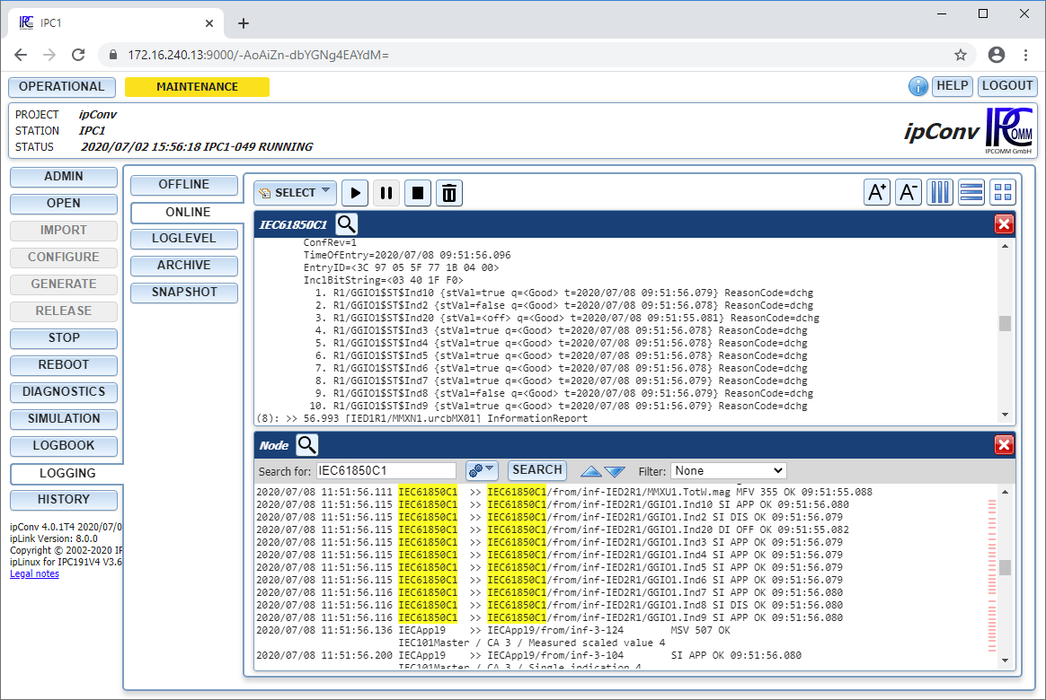 ipConv4 Online Logging