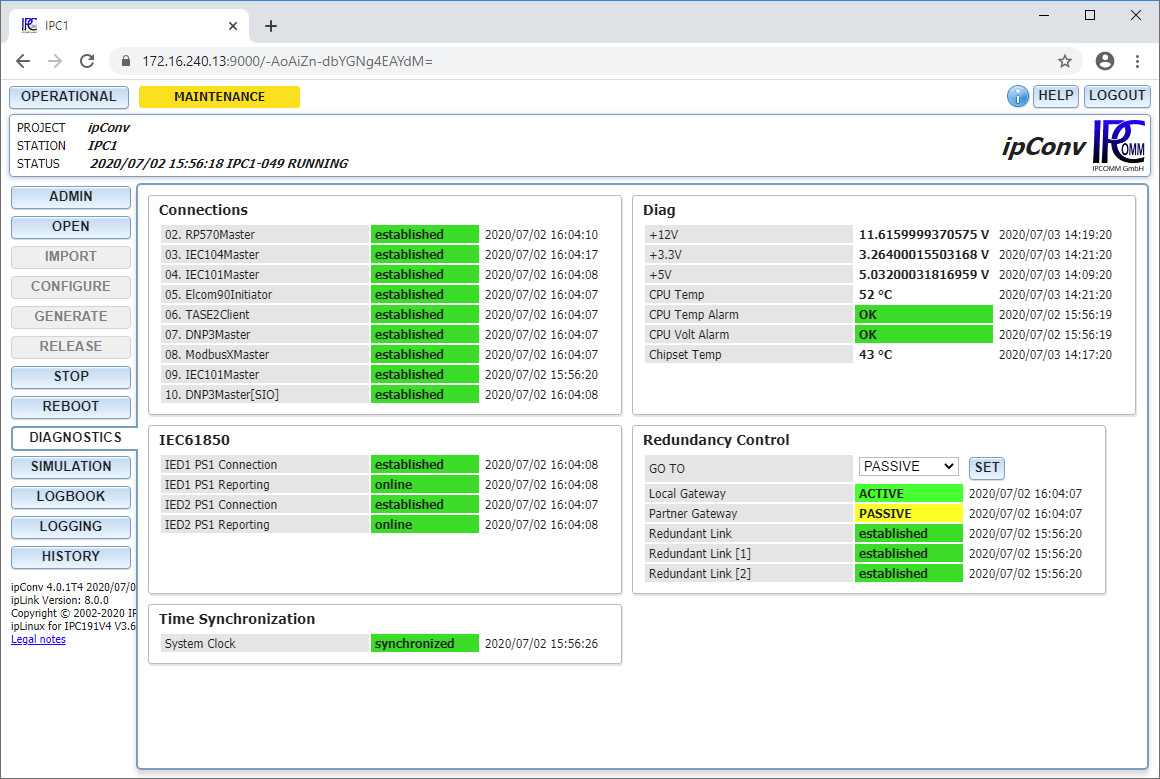 ipConv diagnostics